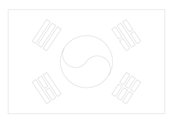 South korea flag coloring