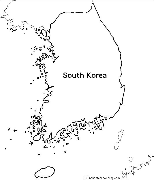 Outline map south korea