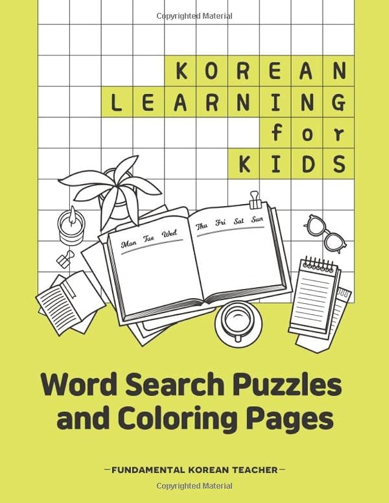 Korean learning for kids word search puzzles and loring pages teaching hangul through fun activities korean teacher fundamental books