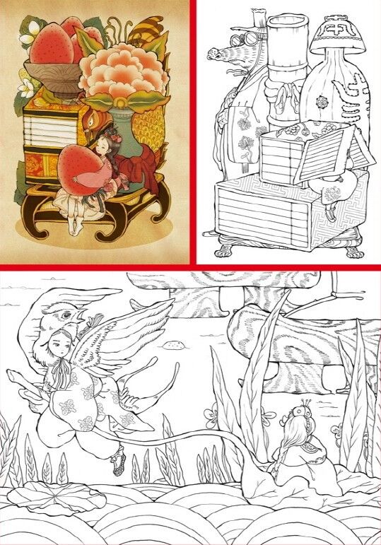 Korean fairy tale coloring book by gomgome korean style coloring book