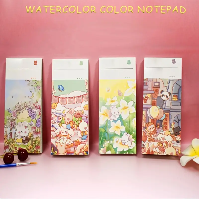 Student portable watercolor pages cartoon coloring book diy puzzle painting for