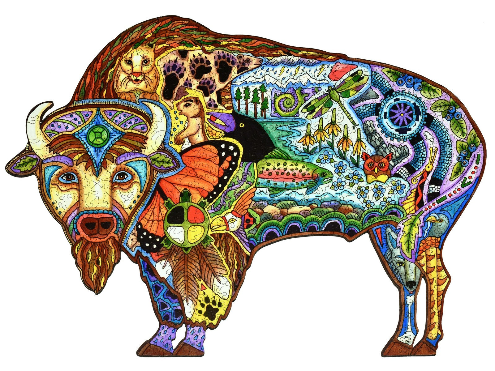 Bison wooden jigsaw puzzle liberty puzzles