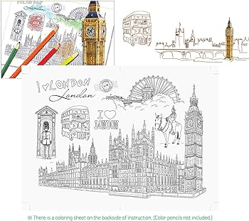 D puzzle pop out world big ben uk landmark model d puzzle for adultsinch coloring sheet toys games