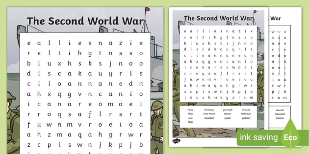 World war word search ww primary resources for kids