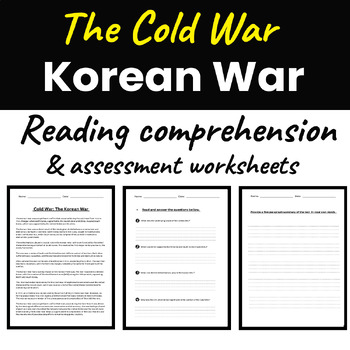 Korean war worksheets tpt