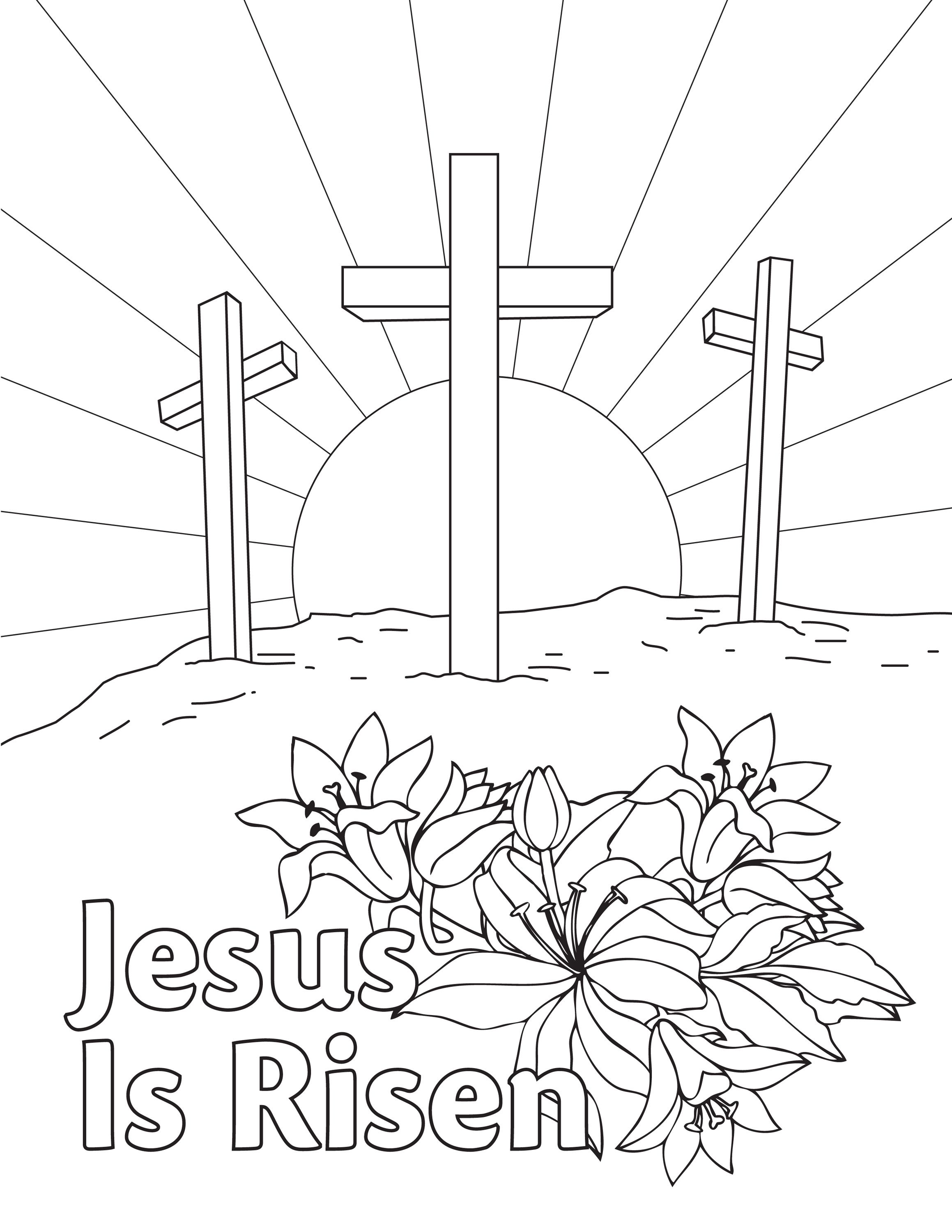 Free easter coloring page downloadable printable from aop jesus is risen homeschoolingâ easter coloring sheets free easter coloring pages jesus coloring pages