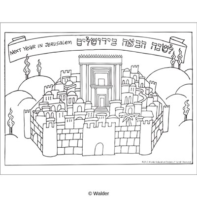 Next year in jerusalem coloring sheet walder education