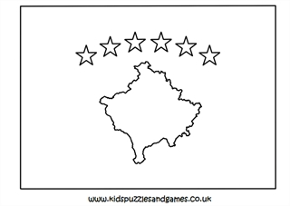 Kosovo flag louring page