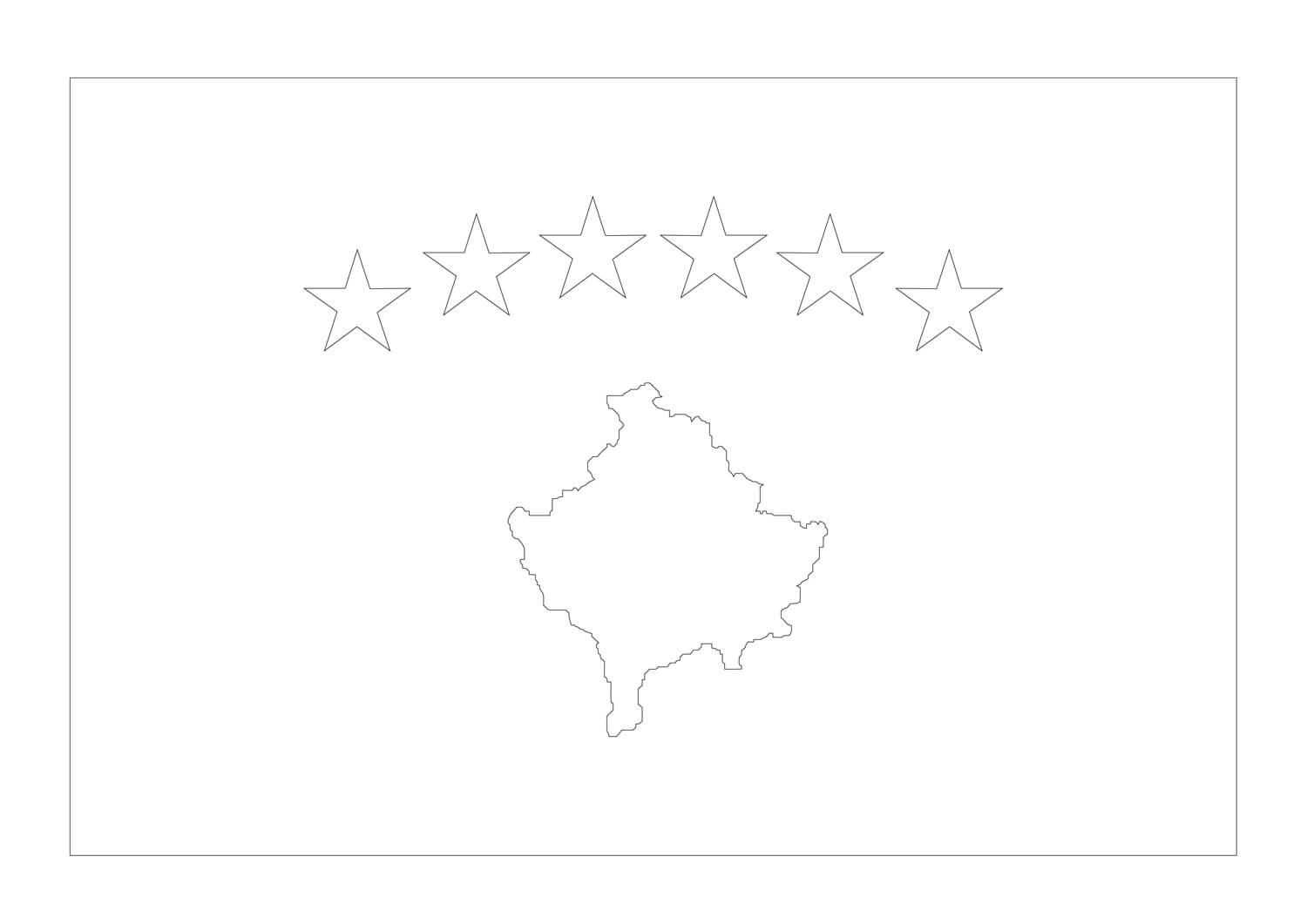 Kosovo flag coloring page