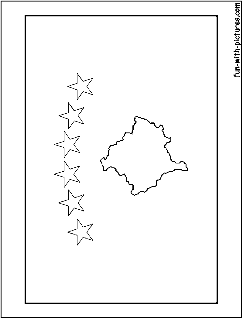 Kosovo flag coloring page