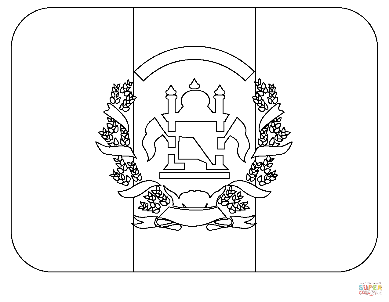 Flag of afghanistan emoji coloring page free printable coloring pages