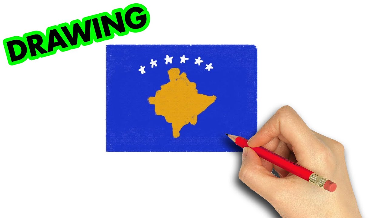 How to draw kosovo flag art therapy