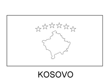 Kosovo flag printable kosovo flag coloring sheet tpt