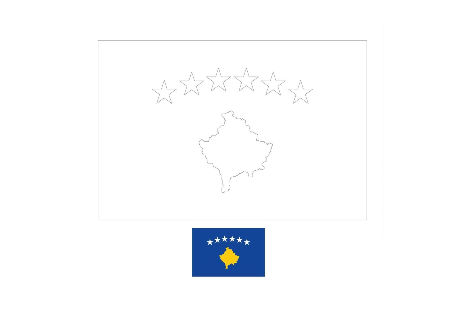 Flag of kosovo coloring page