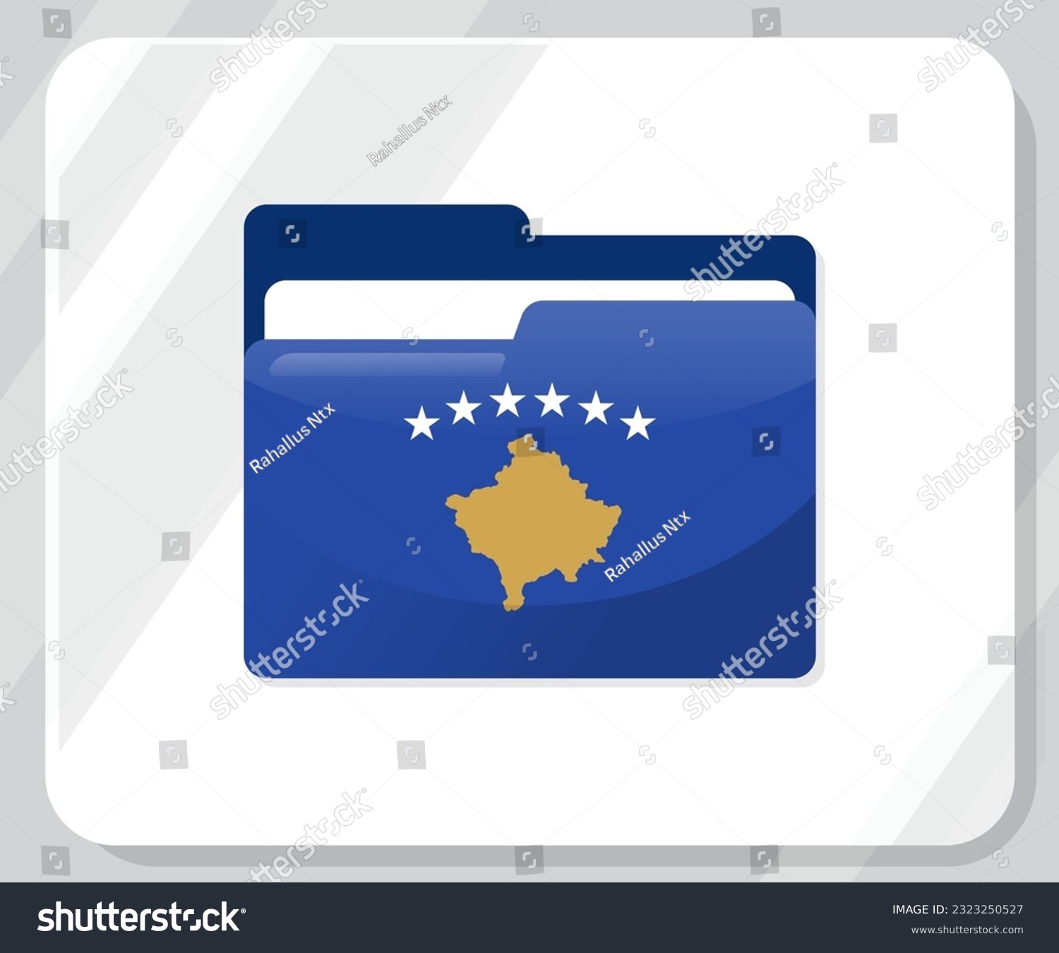 Kosovo glossy folder flag icon stock vector royalty free
