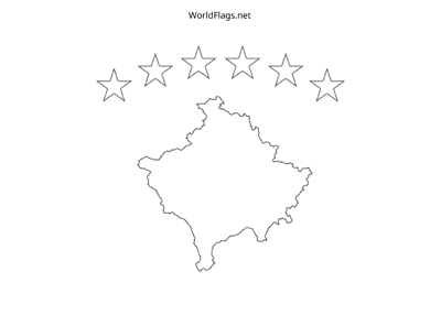 Coloring page for the flag of kosovo