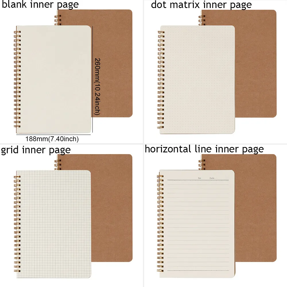 B kraft paper il notebook k workbooks notepad retro car line writing pads