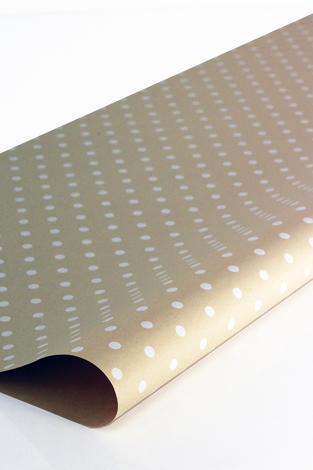 White polka dot kraft paper sheets x cm