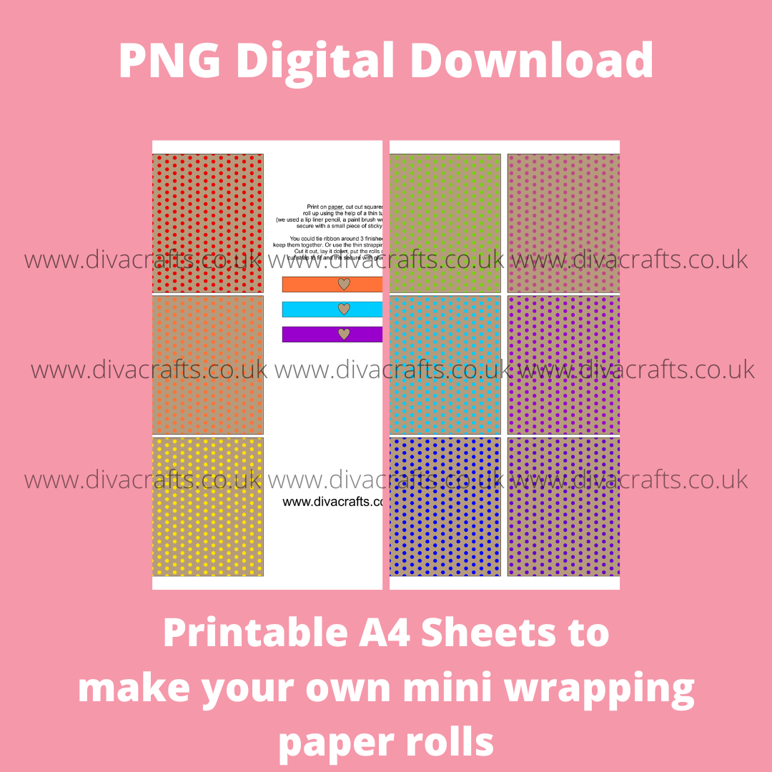 Png digital download printable mini wrapping paper rolls