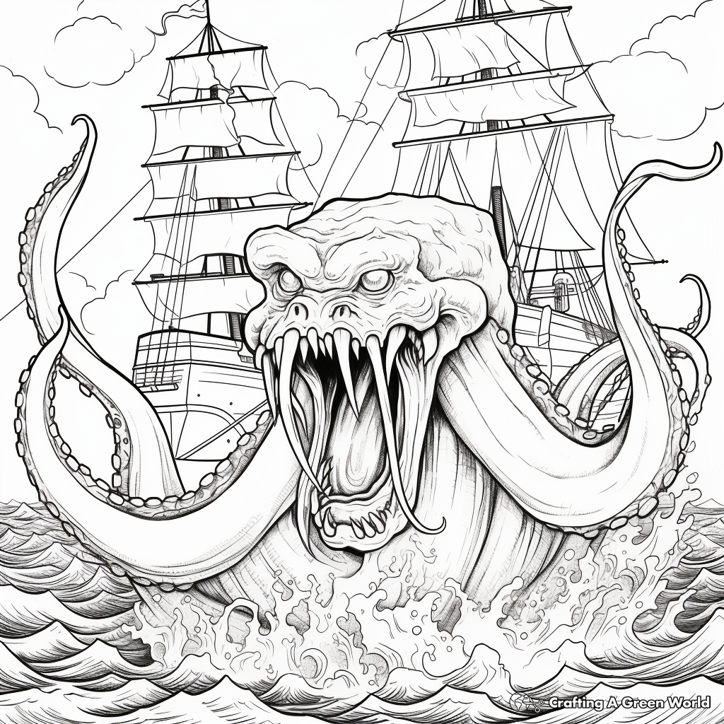 Kraken coloring pages