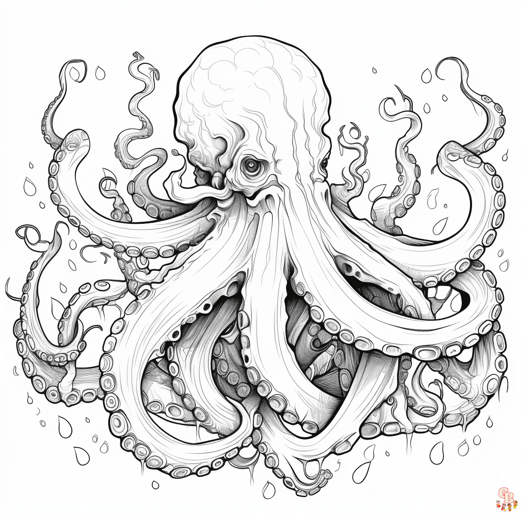 Printable kraken coloring pages free for kids and adults