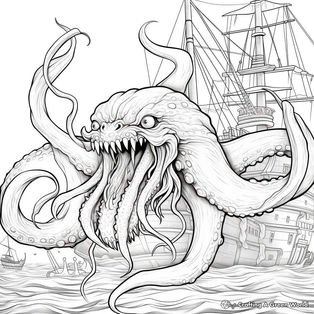 Kraken coloring pages