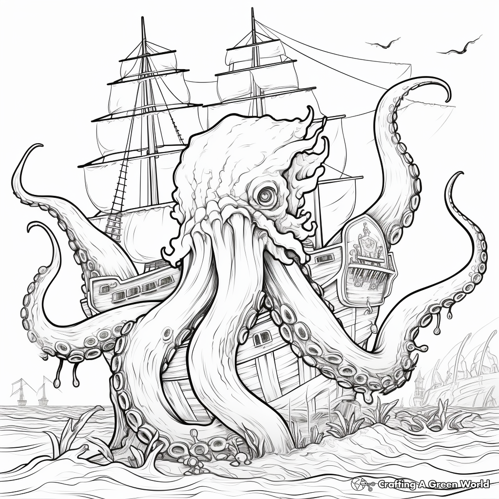 Kraken coloring pages