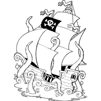 Kraken attacks coloring pages