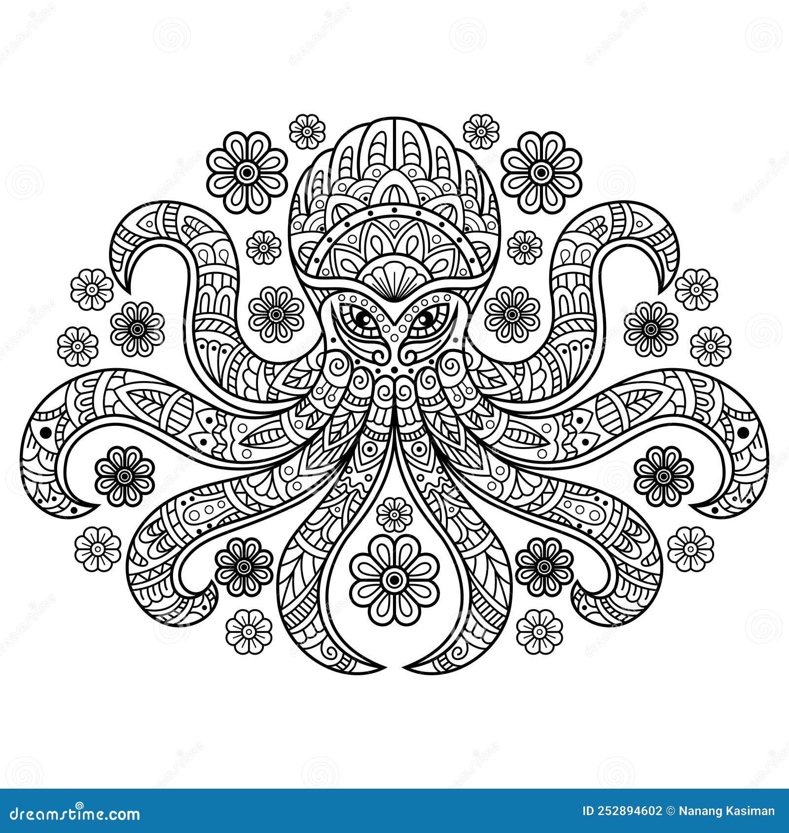 Kraken coloring page stock illustrations â kraken coloring page stock illustrations vectors clipart