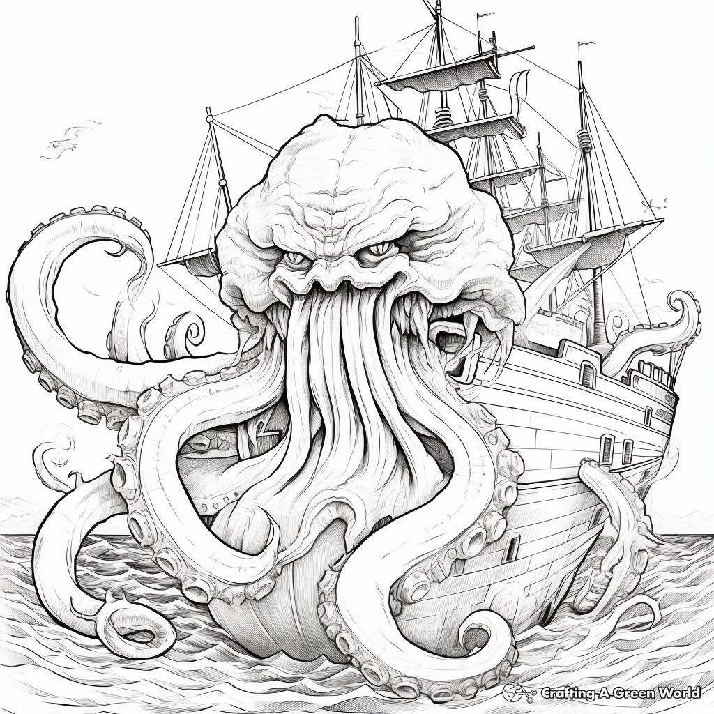 Kraken coloring pages