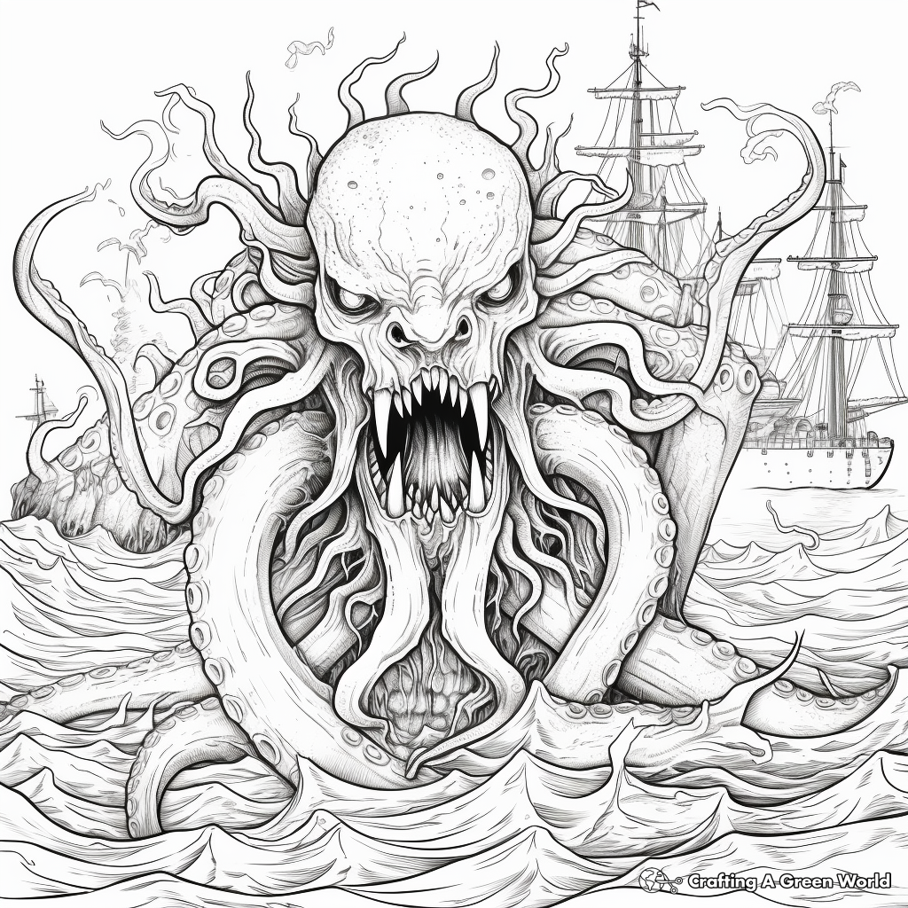 Kraken coloring pages