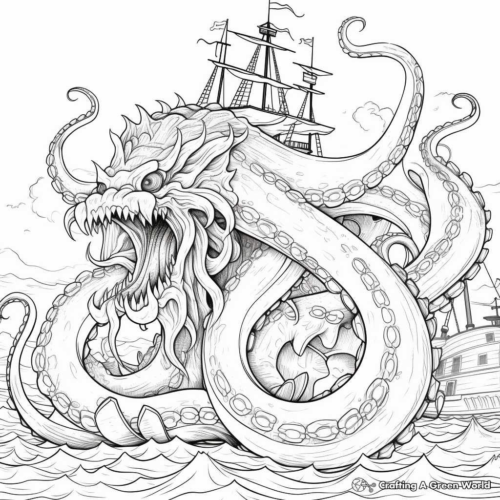 Kraken coloring pages