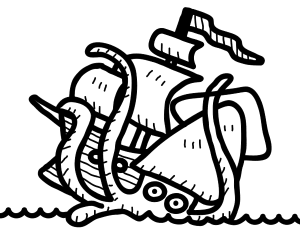 Kraken coloring page