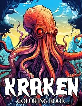 Kraken coloring book scary sea monster coloring pages with fantasy illustrations for adults teens to relax and relieve stress aaminah hanna books