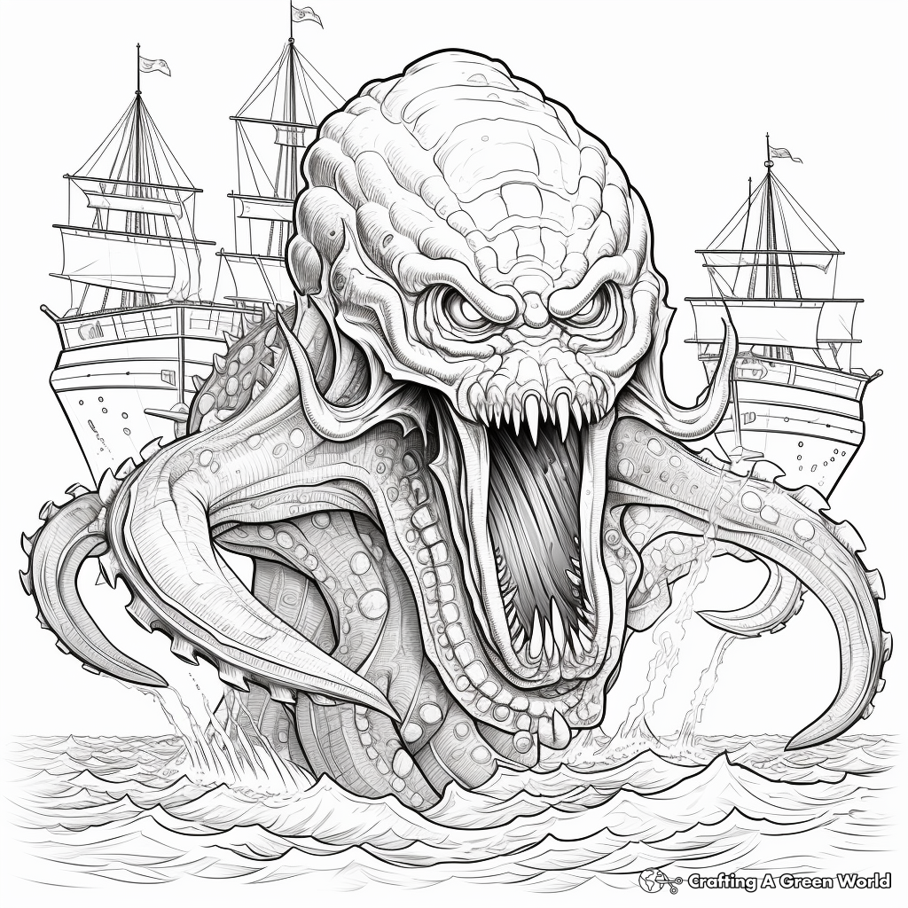 Kraken coloring pages