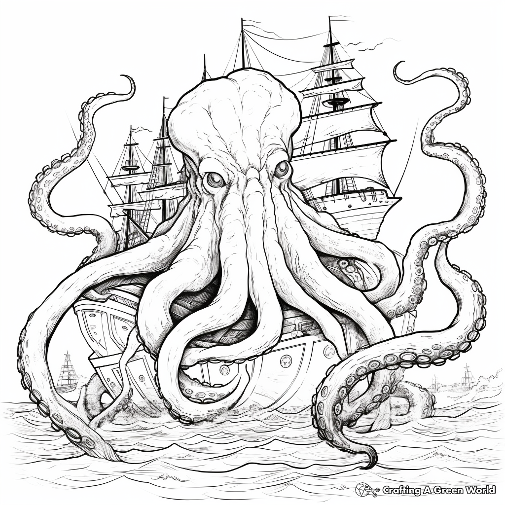 Kraken coloring pages