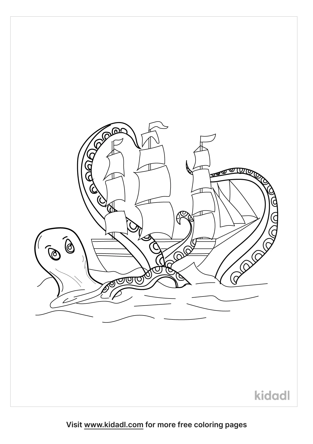 Free kraken coloring page coloring page printables