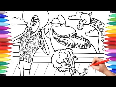 Hotel transylvania coloring pages for kids how to draw hotel transylvania kraken