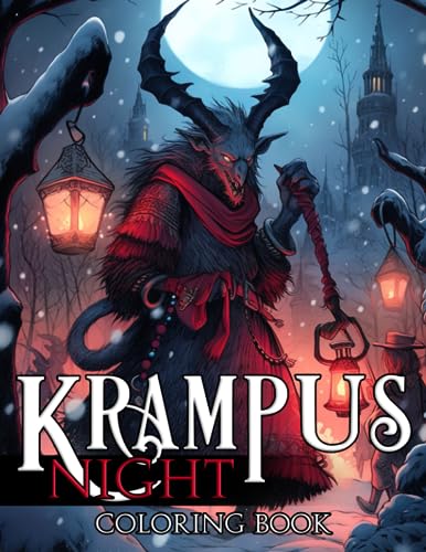 Krampus night coloring book weird coloring pages about horror scenes illustrations provide relaxation and creativity for mystical lovers by nevaeh lindsay