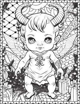 Mindfulness krampus coloring pages christmas monsters coloring sheets