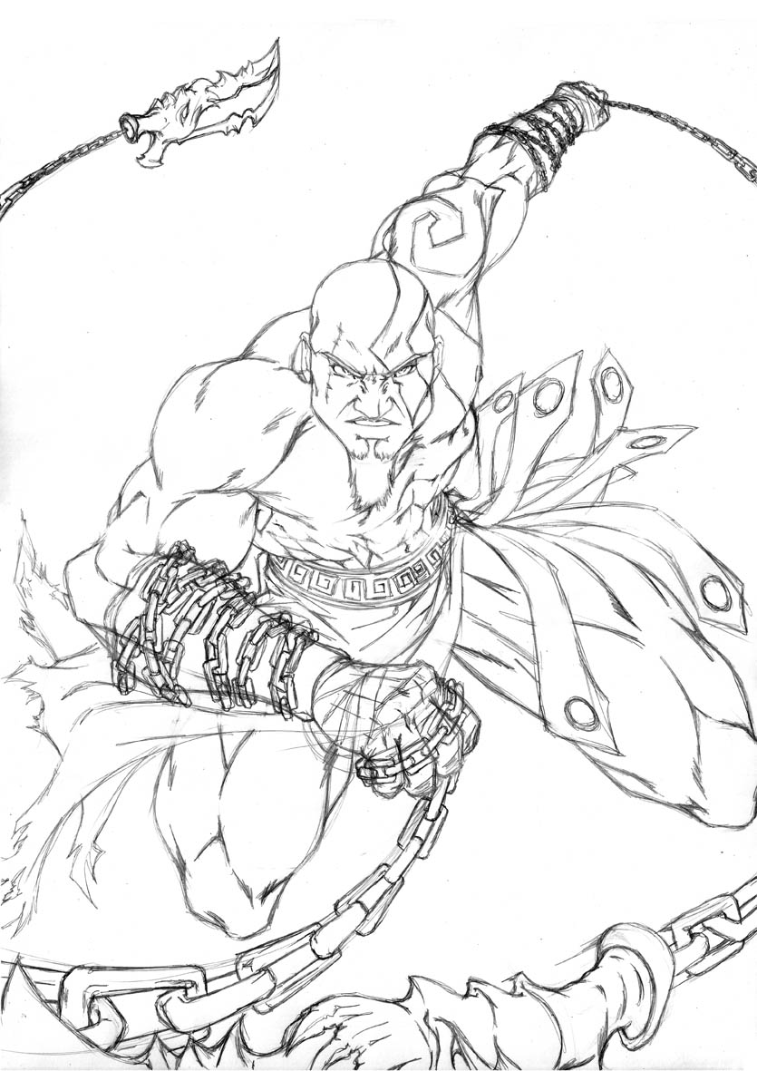 Kratos sketch by sakuseii on