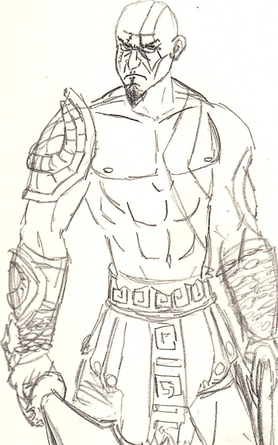 My sketch of kratos from classic god of war rgodofwar