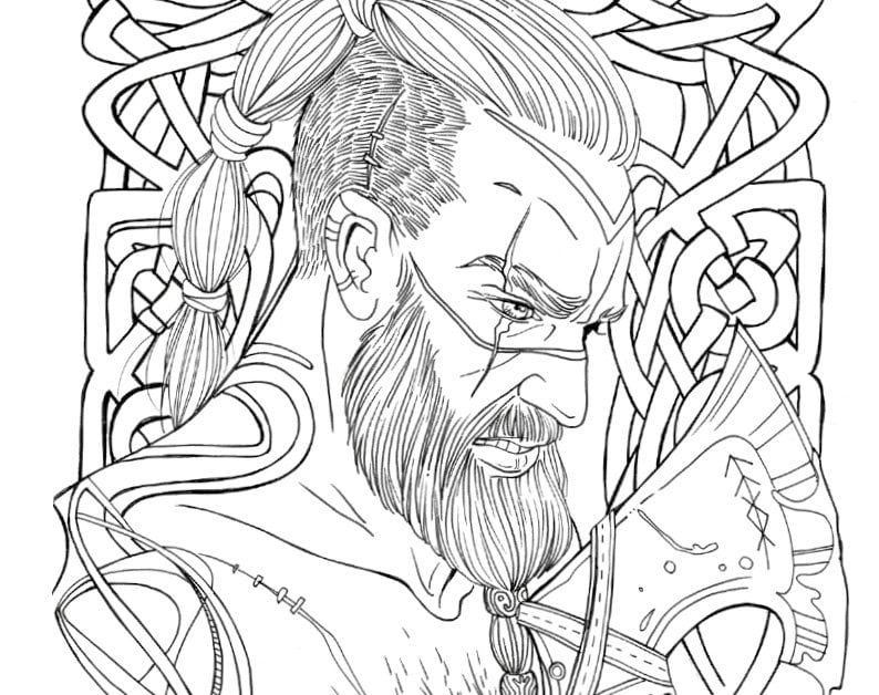 Colouring heaven collection vikings print magazine viking colouring nelleke schoemaker hollow moon art