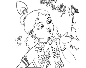 Buy krishna childrens colouring pages instant download syamarts a online in india