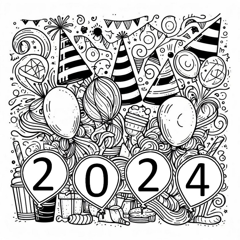 Coloring pages happy new year