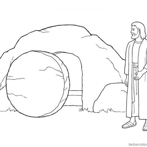 Empty tomb cloring pages easter coloring pages he is risen