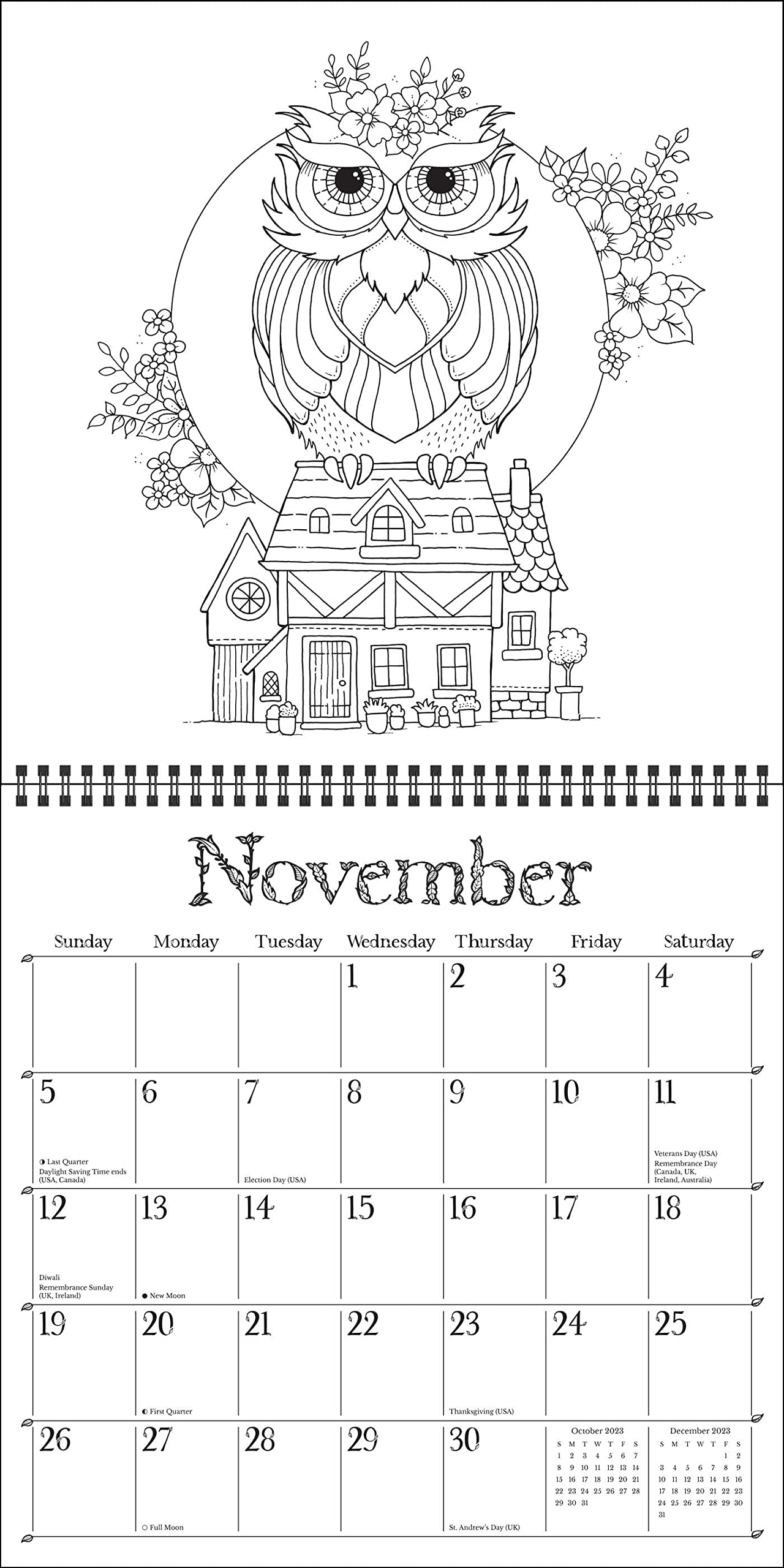 Hanna basford worlds of wonder coloring wall calendar a c â