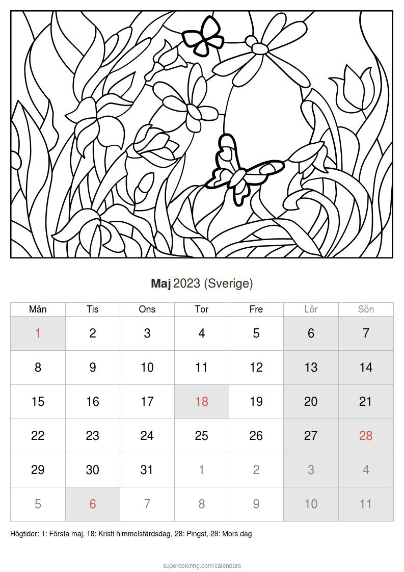 Kalender maj sverige