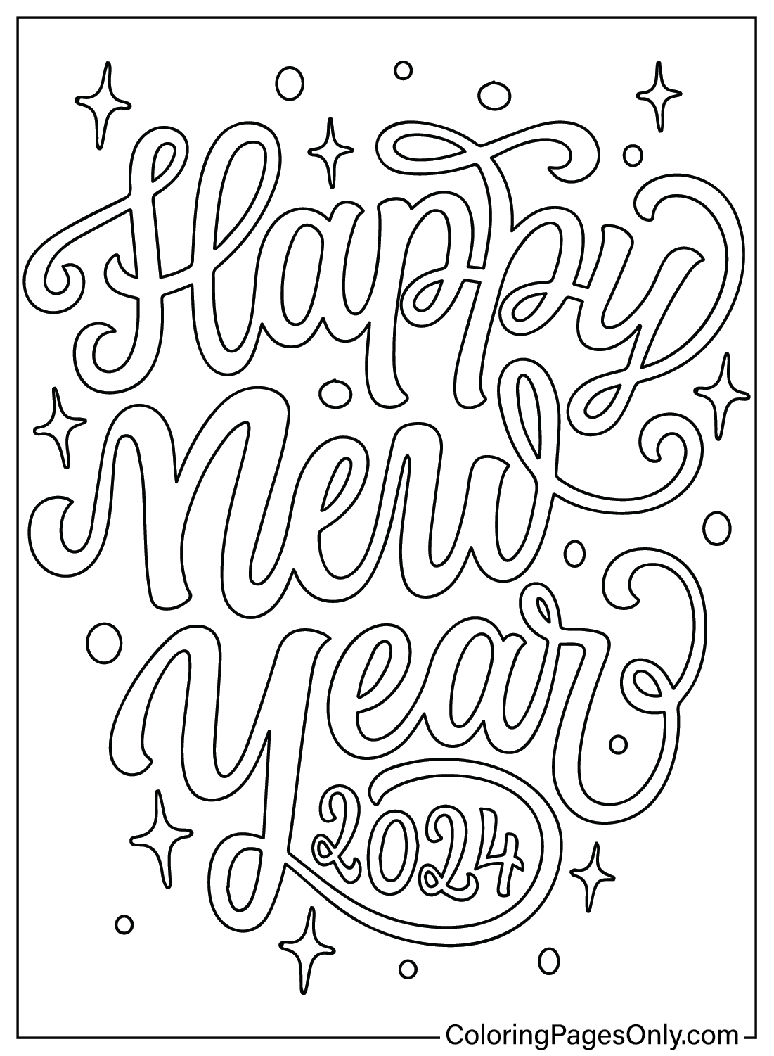 Happy new year coloring pages