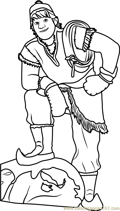 Kristoff coloring page for kids